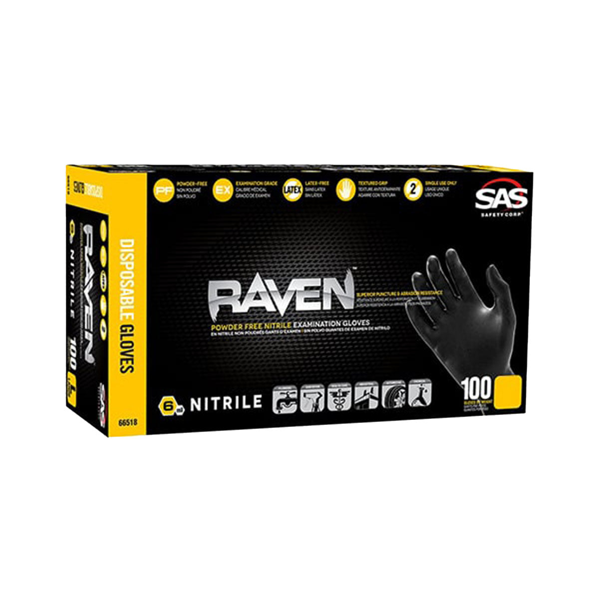SAS Raven Extra Strength Disposable Gloves | Medium | 50Pk